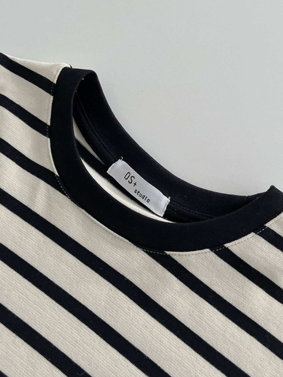 元气条纹撞色宽松长袖T恤2024秋季新款韩版女装包边套头长袖上衣 - Image 2