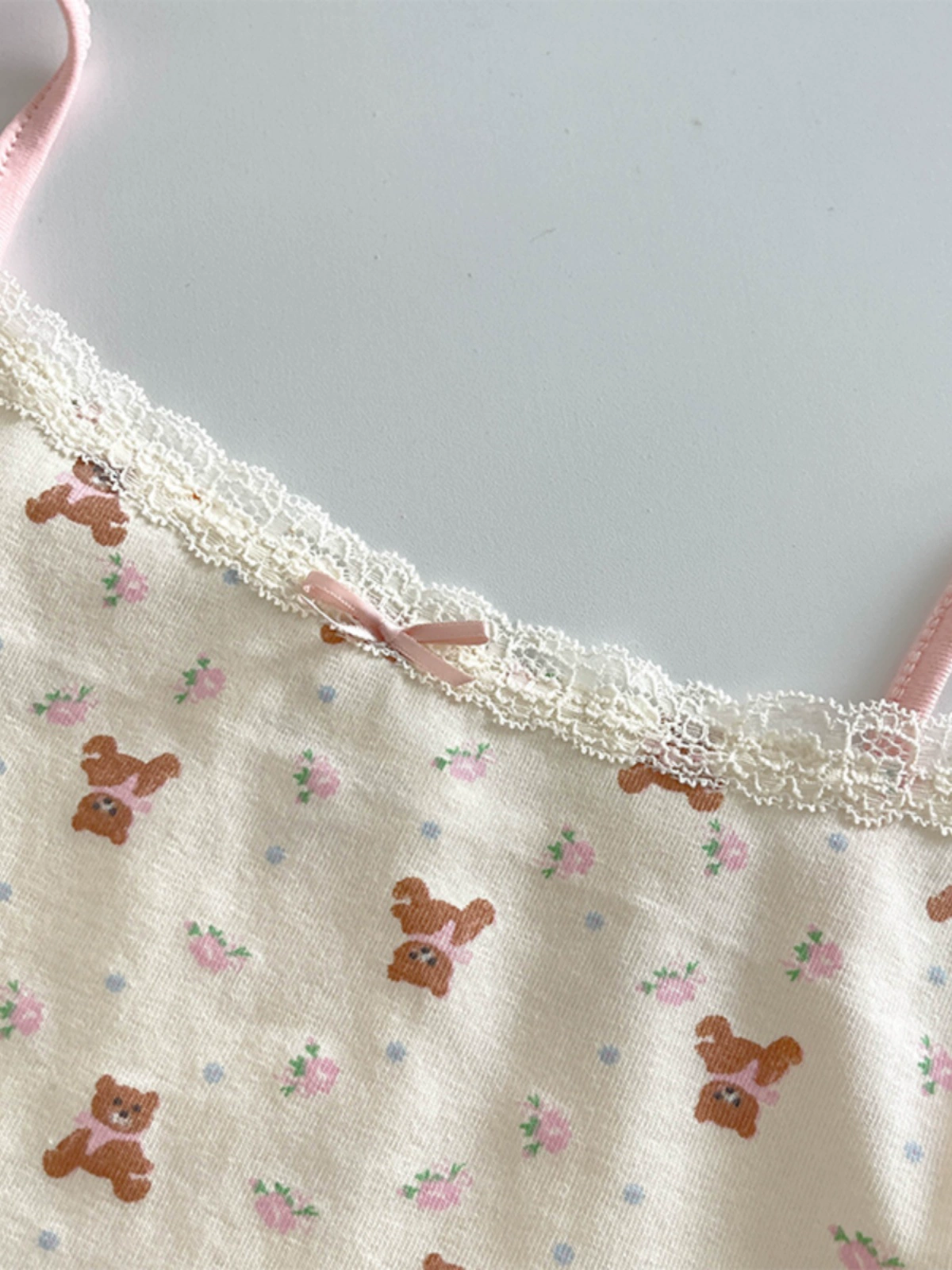 甜美蕾丝花边碎花吊带背心2024夏季新款韩版女装短款多色美背上衣 - Image 2