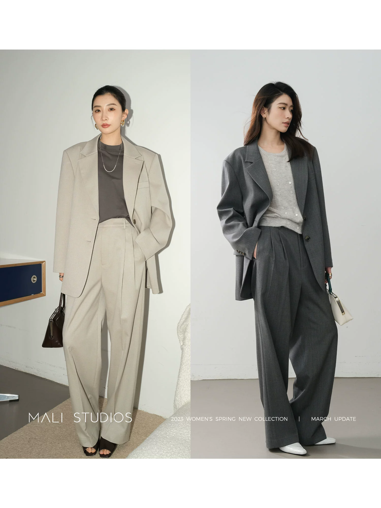 MALI|重磅天丝羊毛&精纺羊毛_时髦西装四件套 西装马甲西裤裙裤 - Image 5