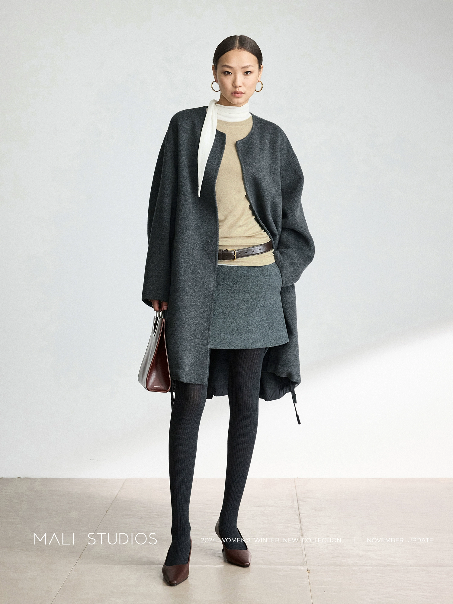 MALI | 重磅厚挺高支羊毛呢Clean Fit风时髦侧拉链裙裤 - Image 2