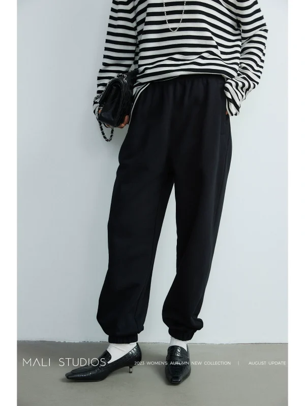 MALI|Athflow风_高品质澳洲棉 随性百搭宽松束脚卫裤